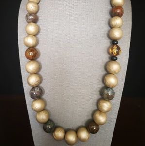 Handmade: Polymer Clay beads & gemstones necklace